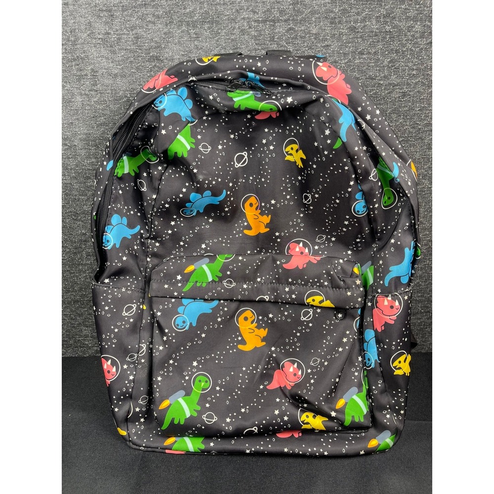 Dinosaur Space Astronaut Backpack Black‎ Galaxy Print School Bag Laptop Sleeve